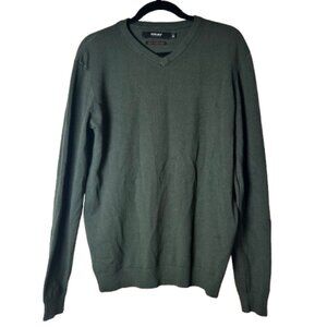 NORDSTROM XRAY Jeans Brand Olive Green V Neck Sweater Size Large